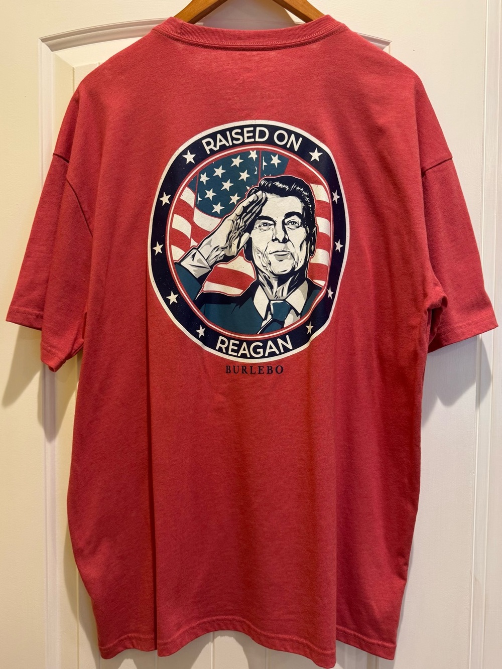 Burlebo “Raised On Reagan” Short Sleeve Tee Men’s XL Red *LIKE NEW*